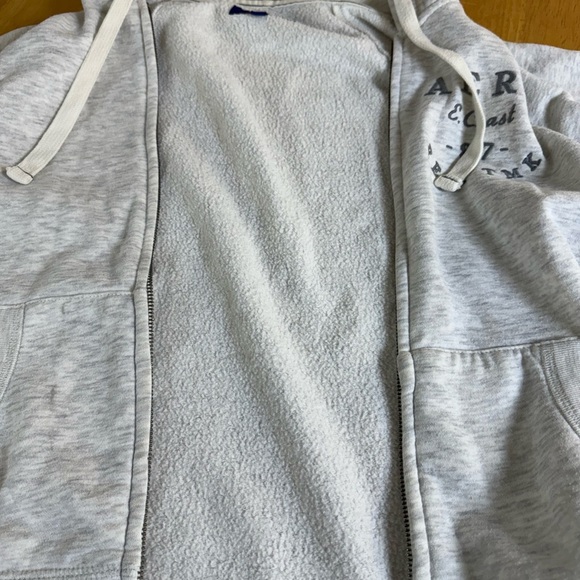 Aeropostale Jacket Womens Sz L Hooded Full Zip Gray Pockets Drawstring Aero - Picture 4 of 10